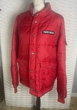L Vintage 70's USA Swingster Red Puffer Yard-Man Nylon Jacket Hiking Streetwear