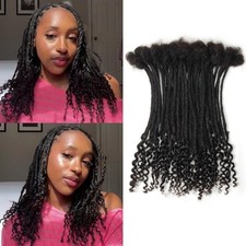 10Inch 40 Strands Loc Extensions Human Hair Curly Ends, 0.4cm Pencle Size Dreadl