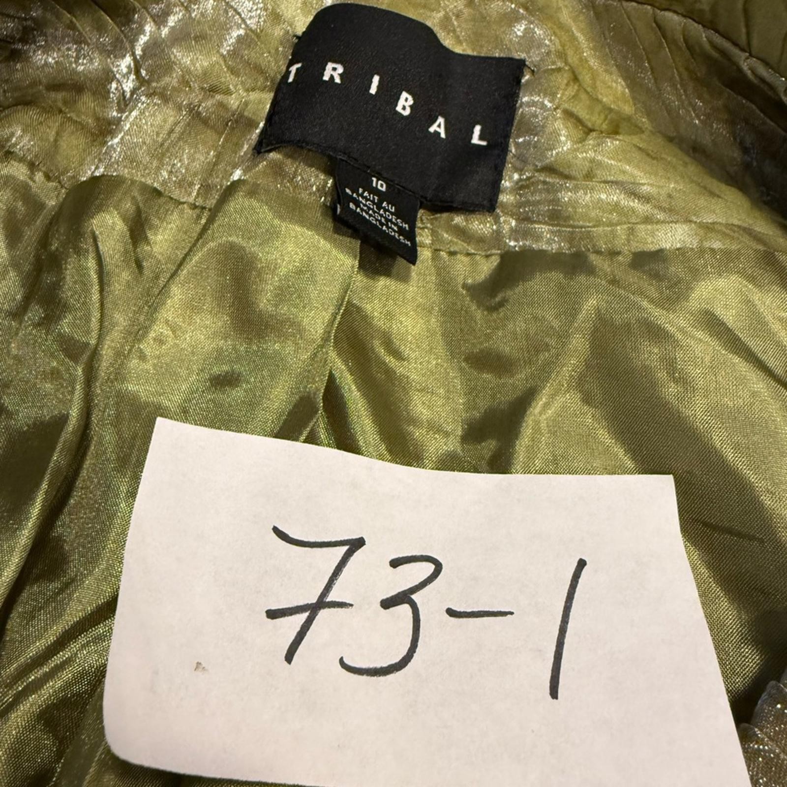 Tribal green snake patterned jacket textured ribb… - image 14