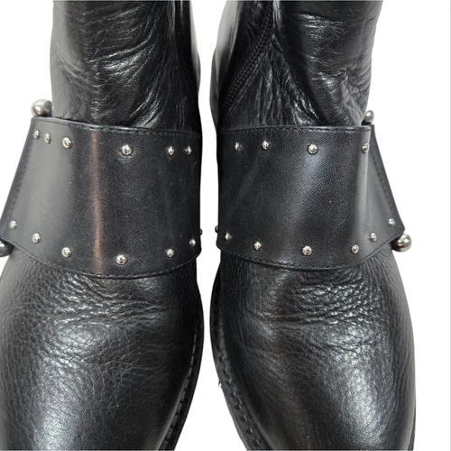 Avec Les Filles Graham Black Studded Leather Ankle Boots - Imagen 9 de 14