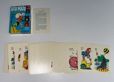 Vintage 1959 Ed-U-Cards Old Maid Card Game Circus Edition Flip Movie Backs GUC
