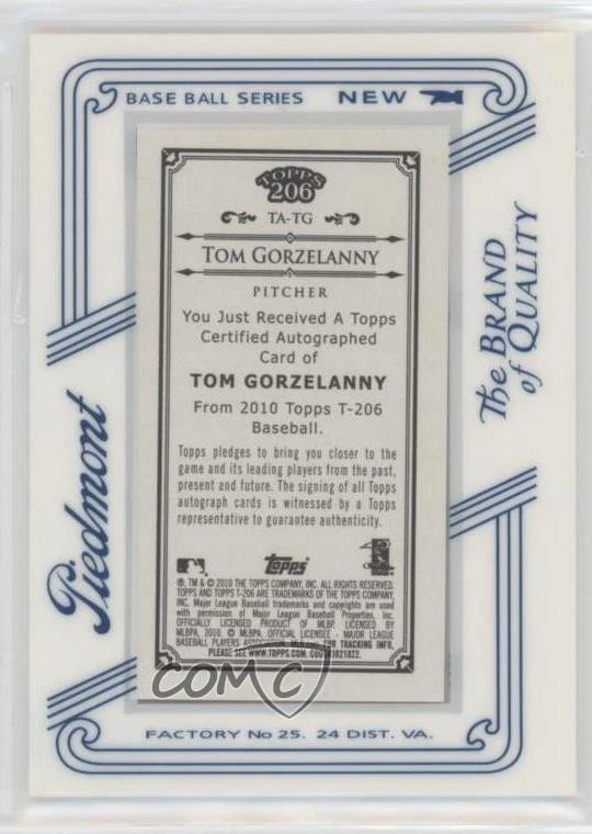 Topps 206 2010 mini marco automático Piamonte Tom Gorzelanny #TA-TG automático Foto 2 de 2