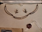 Van Dell 12k Gold Filled Cultured Pearl Necklace & Screw-on Earrings... Orig Box — photo 4