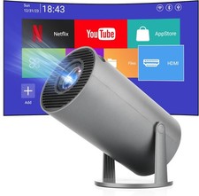 Mini Portable Projector, 4K 1080P Full HD Supported,Auto HY300PRO-Black