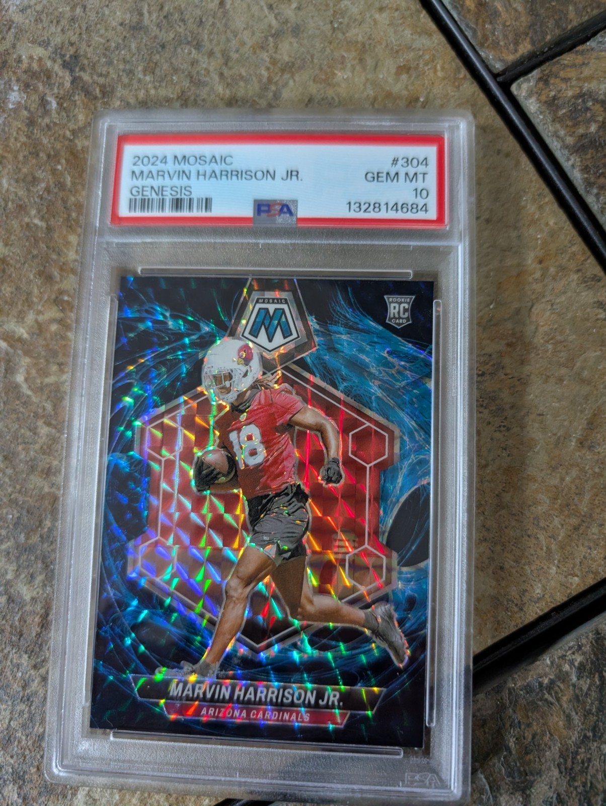 MARVIN HARRISON JR. PSA 10 2024 PANINI MOSAIC #304 ROOKIE GENESIS PRIZM RC