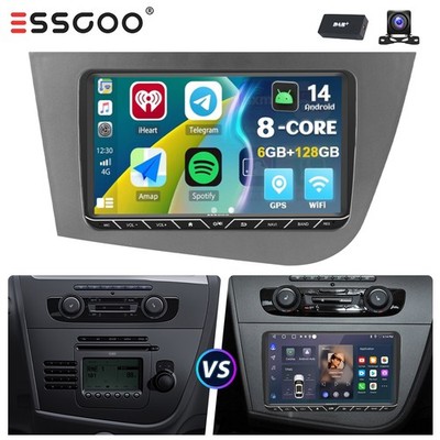 DAB+ 6+128G Für Seat Leon MK2 2005-2012 Android 14 Autoradio GPS WIFI SWC BT KAM