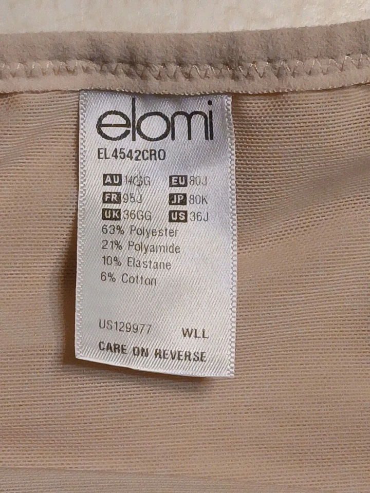 Sujetador de lactancia Elomi Molly EE. UU. 36J UK 36GG beige con aros Foto 4 de 4