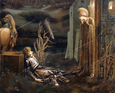 Holy Grail Tapestry-The Dream of Lancelot by Edward Burne-Jones