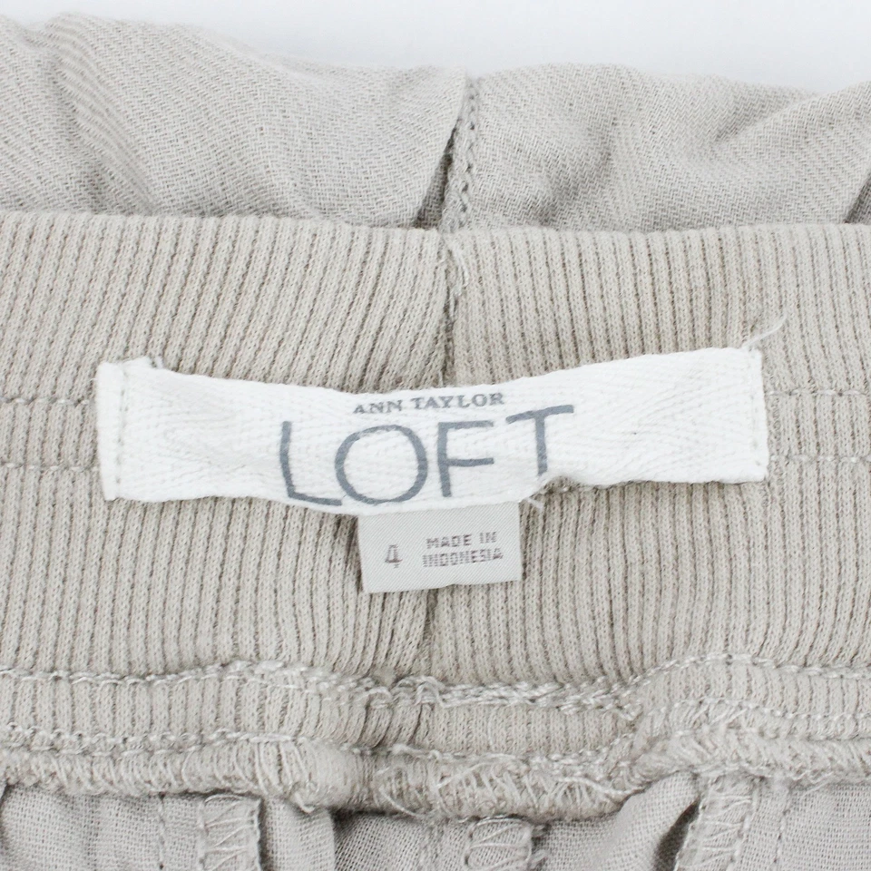 Ann Taylor LOFT Beige Short Taille Régulière Devant Plat Coton 100% Taille 4 - Photo 4/4