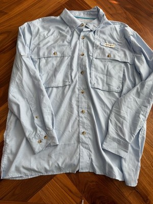 Magellan Outdoors Men s XL Fish Gear Shirt Relaxed Fit Long Sleeve Blue Check