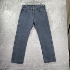 Levi's 501 Jeans Mens 32x30 Original Straight Leg Button Fly Faded Gray Denim