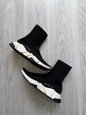 Balenciaga Speed Trainer High Black Blue Ribbed Sock US 8 Duties Paid USA 