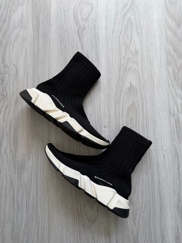 Balenciaga Speed Trainer High Black Blue Ribbed Sock US 8 Duties Paid (USA)