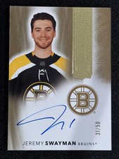 24-25 UD The Cup Hockey #2022-JS Jeremy Swayman #/50 GOLD ON CARD Autograph