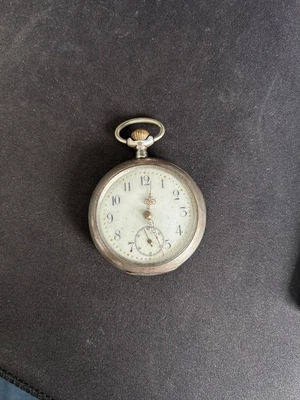 Antik Taschenuhr Chronograph 800 Silber mit Witmung   Weltkrieg 1914-15 - Bild 1 von 4