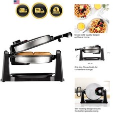 Rotating Belgian Waffle Maker, 180° Flip Iro...
