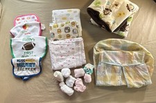 Baby Infant Assorted Bibs Blankets Washcloths Set Lot