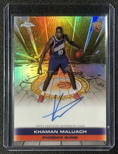 KHAMAN MALUACH 2025-26 TOPPS CHROME AUTO ISSUE ROOKIE GOLD REFRACTOR RC 43/50