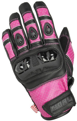 Noru Furo Womens Leather Motorcycle Gloves Pink/Black