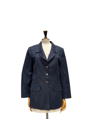 Yves Saint Laurent Rive Gauche 1980s Navy Wool Blazer Jacket Size 40 / L