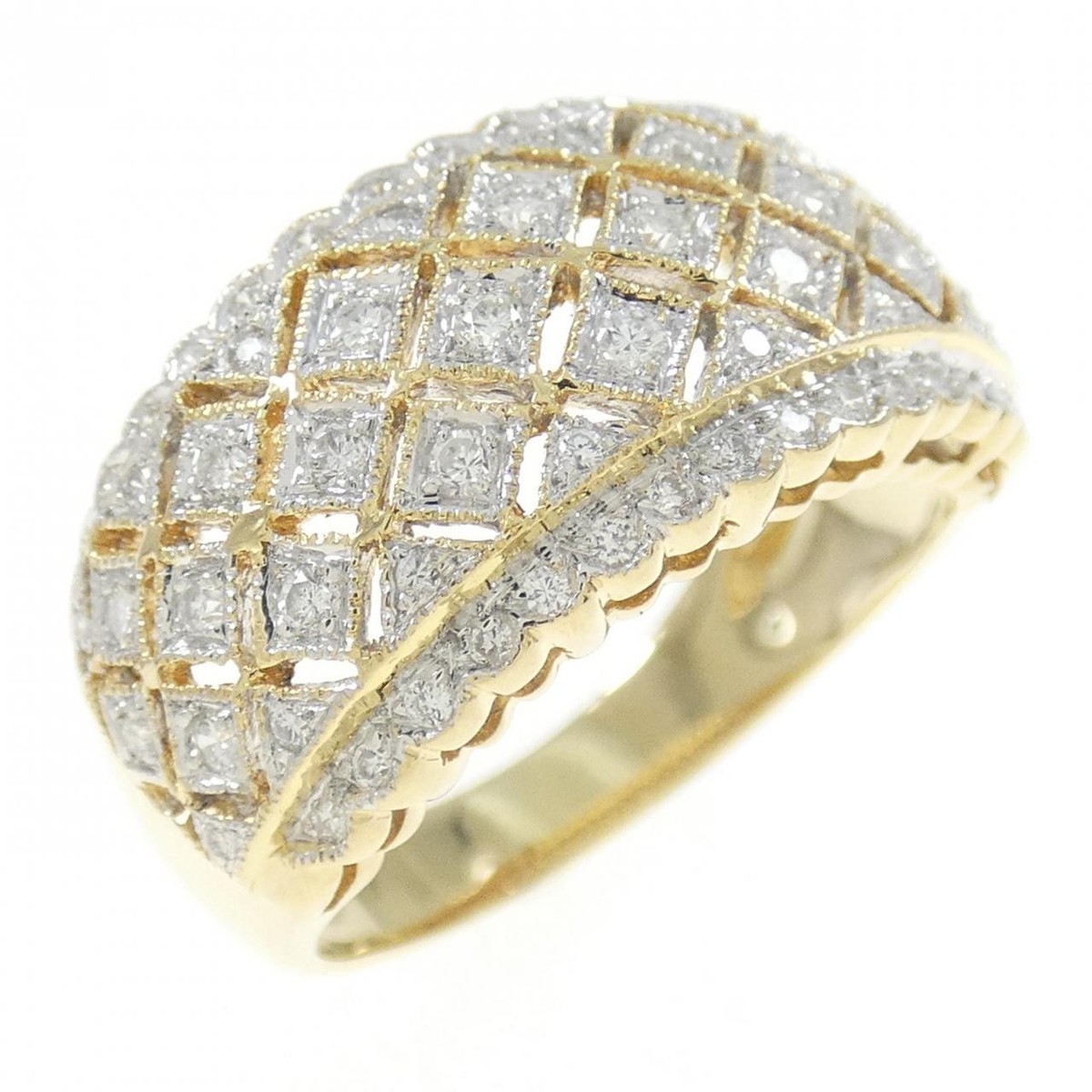 Authentic K18YG K18WG Diamond Ring 0.44CT #270-004-001-4989 | eBay