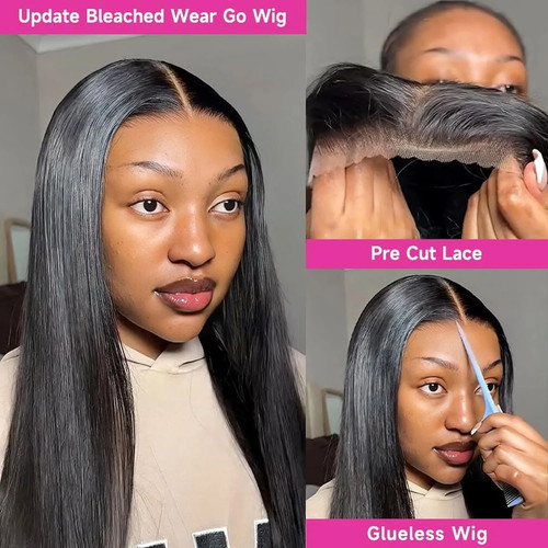 250% Glueless Straight Human Hair Wigs 7x5 13x6 Hd Lace Frontal Wig 30Inch - Picture 3 of 12