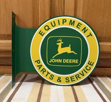 John Deere Flange Sign Parts Service Equipment Vintage Style Wall Decor