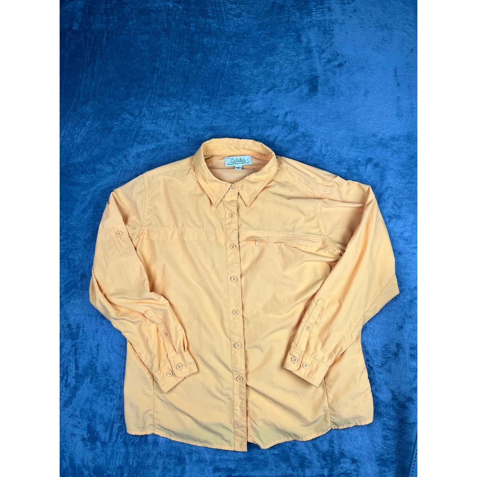 Cabela’s Men’s XL UPF 50 Long Sleeve Fishing Shirt Yellow Excellent
Opens in a new window or tab