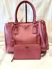 Stunning Prada Galleria Pink Saffiano Leather Tote with Matching Wallet W/COA'S