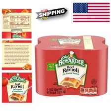 Convenient 4-Pack Beef Ravioli, 15 oz Cans – Timeless Flavor Ready in 90 Sec!