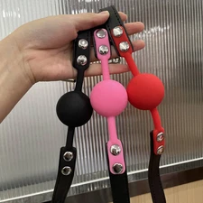 Silicone Open Mouth Ball Gag Oral Harness Adjustable Strap Belt BDSM Bondage US