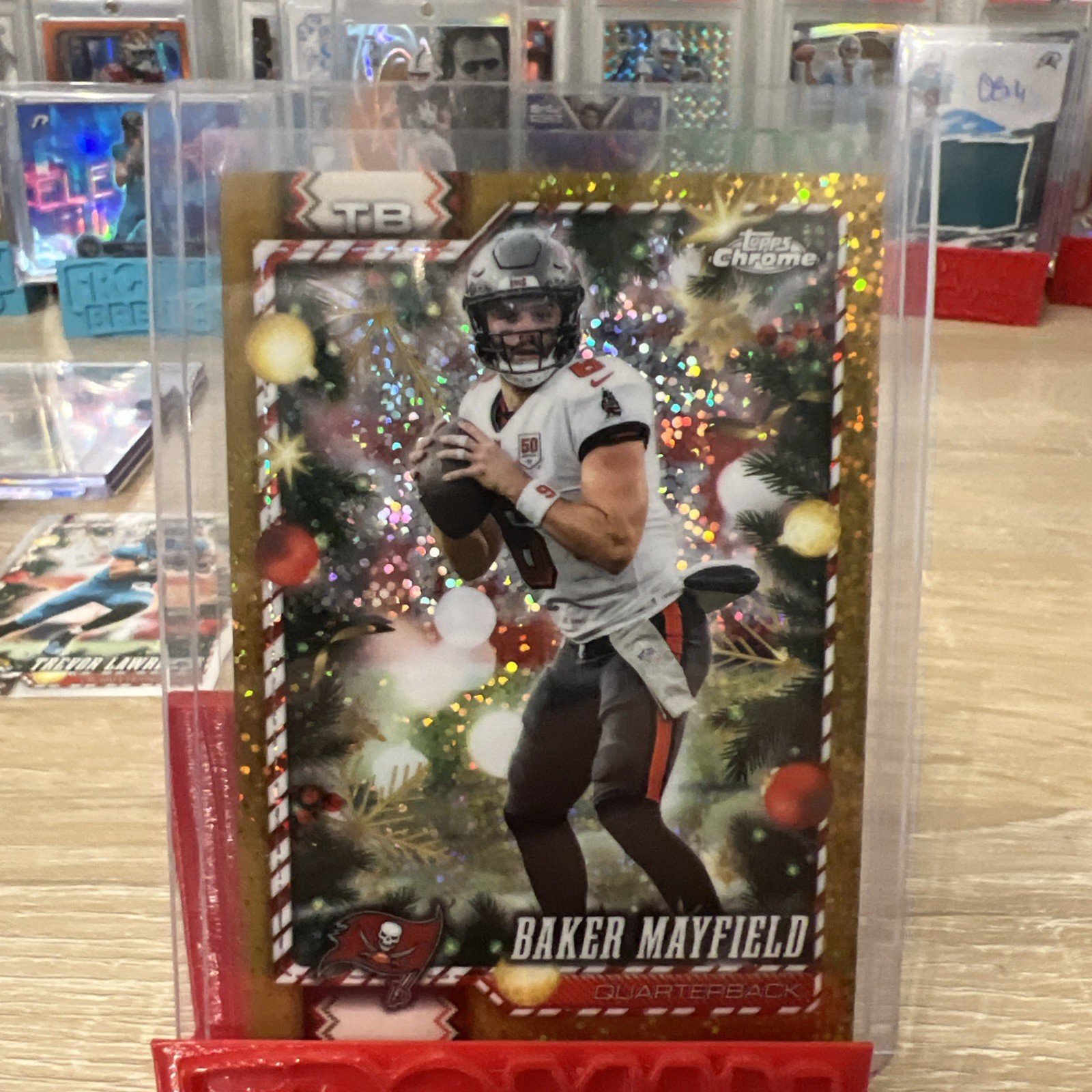 2026 Topps Chrome Baker Mayfield Gold Sparkle /50