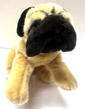 Animal Alley 13" Long Brown Black Realistic Pug Dog Puppy Plush