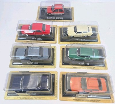 Lot of 7 Vintage Dacia Lada Trabant Diecast 1:43 Cars Masini de Legenda New NIB