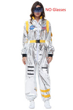 Disfraz de astronauta H plateado traje espacial cosplay Halloween para mujer hombre