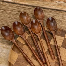 Japanese Wooden Long Handle Spoon Kitchen Soup Spoon Natural Wood Tableware 1/2/