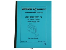 Thermal Dynamics PakMaster 75 Plasma Cutter Service Manual CE *998