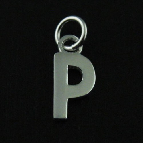 925 Sterling Silver Letter Charms, A-Z Letter Pendant (1 piece) - Picture 17 of 27
