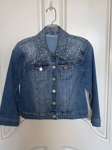 chicos embellished denim jacket