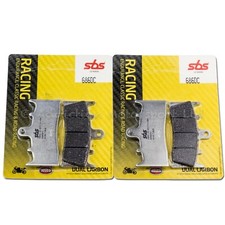 2x Pairs of Kawasaki ZX6R 1998-01, 636, SBS Dual Carbon Front Brake Pads - 686DC