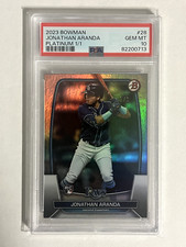 Jonathan Aranda 2023 Bowman Platinum RC 1/1 PSA 10