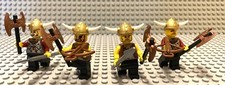 LEGO Viking Lot of 4 Warriors Minifigures Army Knights Guys Spears Battle Axe