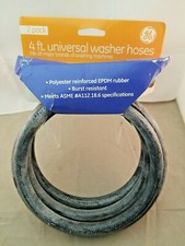 GE 4 FT. UNIVERSAL WASHER HOSES, 2-PACK W/WASHERS, FITS ALL MAJOR WASHER BRANDS