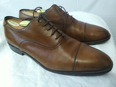 Fratelli Rossetti Men's Cap Toe Oxfords Brown Leather Dress Shoes Size US 10