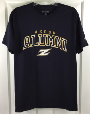 Akron Zips Alumni T-Shirt Mens Medium Champion Navy Short Sleeve Z Logo ...