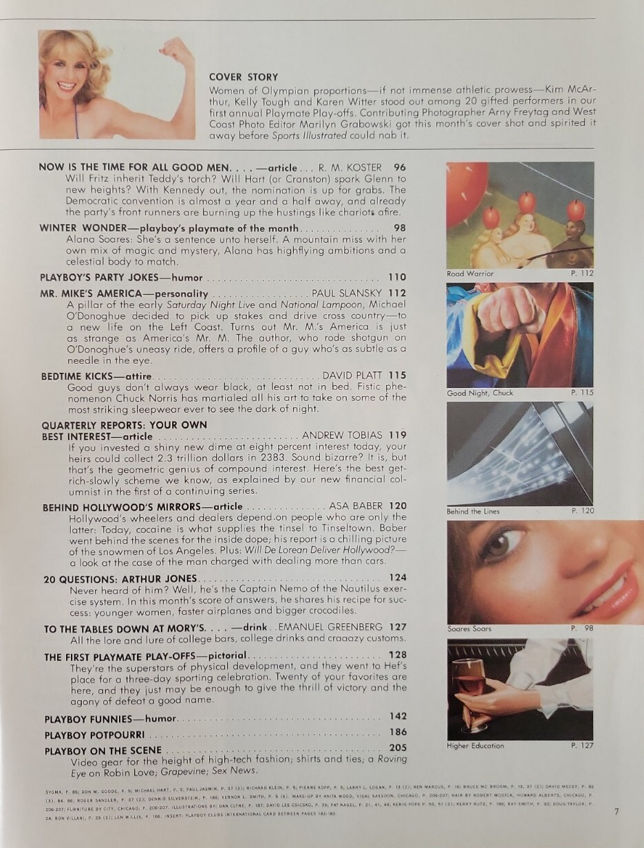 Playboy March 1983, Alana Soares pics, Sam Donaldson interview