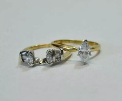 Art Deco Lab Created Diamond Antique Vintage Engagement Ring Set In 925 Silver