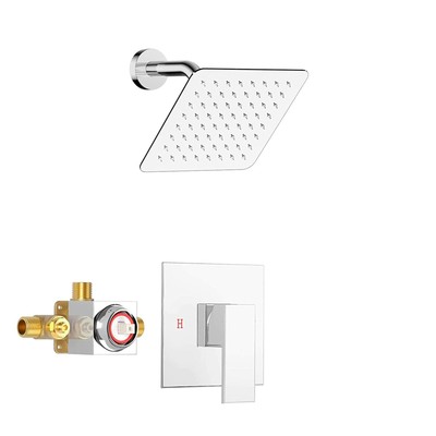 Metal Shower Faucet Complete - Wall Mounted Shower System with 6 inch Rainfal...