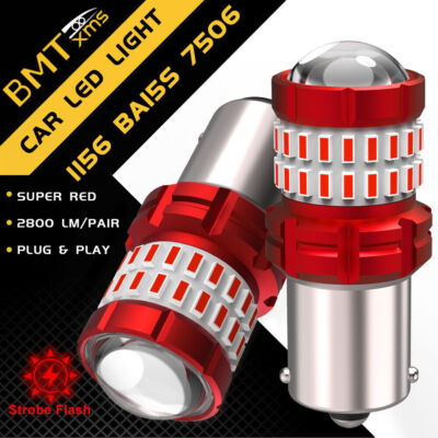 7506 1156 LED Rear Turn Signal Lights Flash Strobe Bulbs Red for Hyundai Sonata