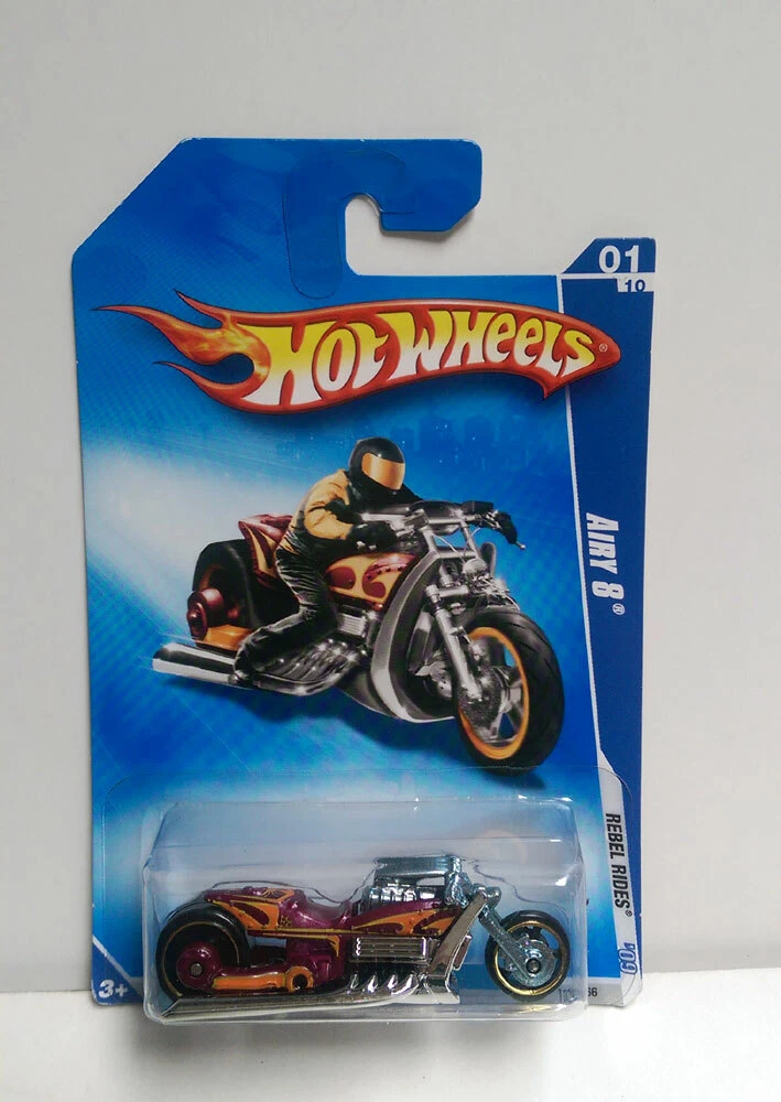 2009 Hot Wheels Rebel Rides AIRY 8 Motorcycle Collector 1 10 Bike